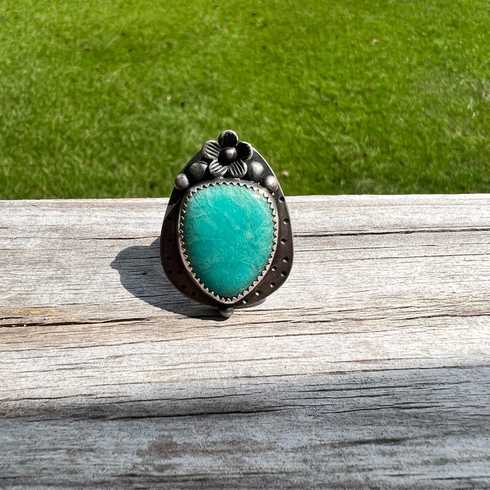 Handcrafted Turquoise Statement Ring - image 1